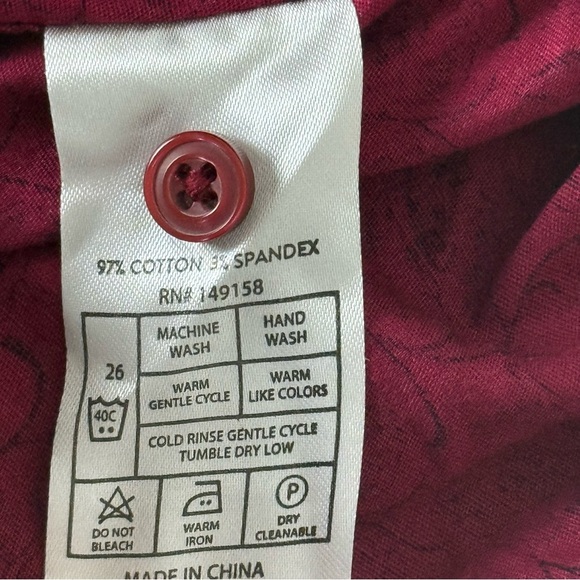 Consequence Men’s Red Casual Button Down Shirt with Relaxed Fit Size L - Picture 9 of 9